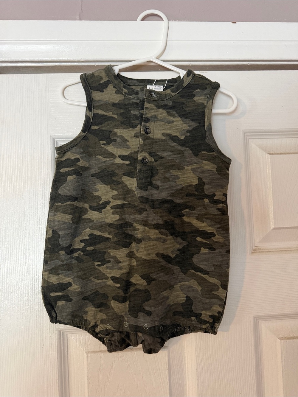 Janie and Jack Olive Camo Sleeveless Romper